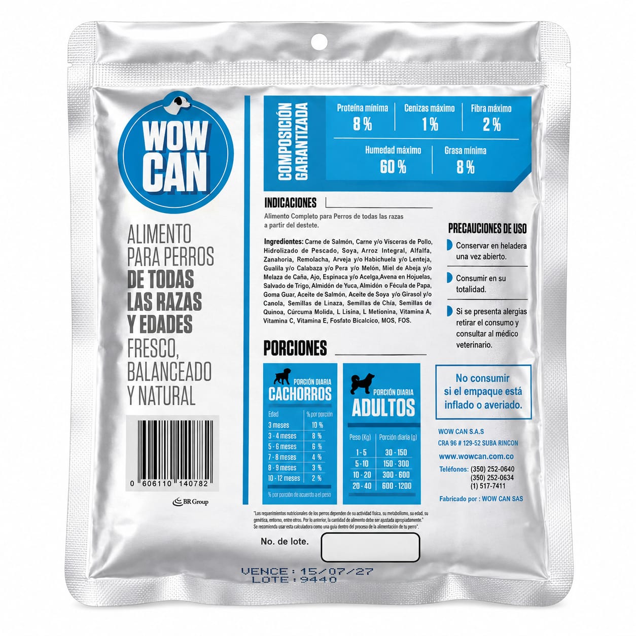 Wow Can Alimento Natural Cocinado al Vapor Salmón 300 gr